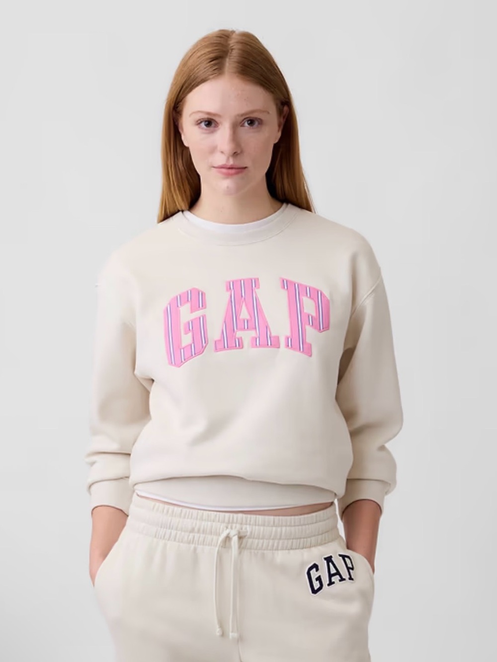 GAP Logo Sweatshirt Tan Chino